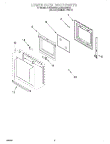 03 - Lower Oven Door parts for Whirlpool Oven RBD245PDB4 from AppliancePartsPros.com