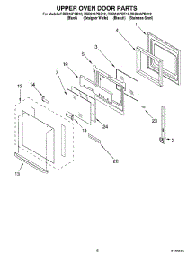 04 - Upper Oven Door parts for Whirlpool Oven RBD245PDB12 from AppliancePartsPros.com