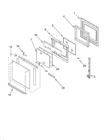 Upper Oven Door parts for Whirlpool Oven RBD245PDQ8 from AppliancePartsPros.com