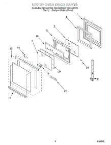 04 - Upper Oven Door parts for Whirlpool Oven RBD245PDT9 from AppliancePartsPros.com