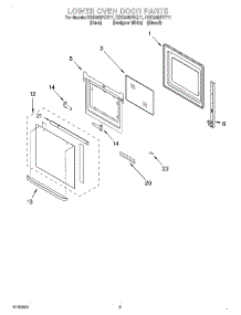 03 - Lower Oven Door parts for Whirlpool Oven RBD245PDT11 from AppliancePartsPros.com