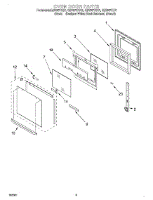 02 - Oven Door parts for Whirlpool Oven GBS307PDQ1 from AppliancePartsPros.com