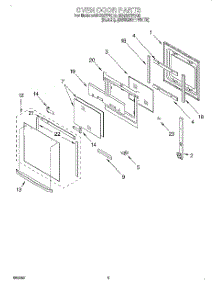 02 - Oven Door parts for Whirlpool Oven GBS307PDB0 from AppliancePartsPros.com