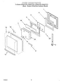 02 - Oven Door parts for Whirlpool Oven GBS307PDS4 from AppliancePartsPros.com