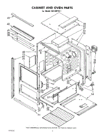02 - Cabinet And Oven parts for Whirlpool Oven SB100PEK1 from AppliancePartsPros.com