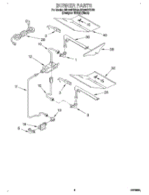 03 - Burner parts for Whirlpool Oven SB160PEDB2 from AppliancePartsPros.com