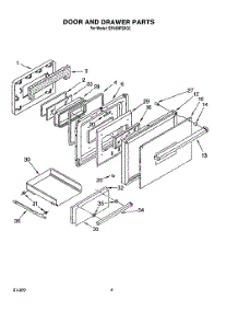 05 - Door And Drawer, Lit / Optoinal parts for Whirlpool Oven SB160PEXB0 from AppliancePartsPros.com