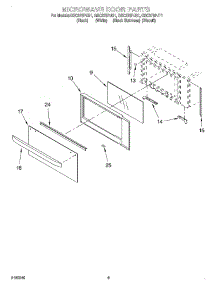 07 - Microwave Door parts for Whirlpool Oven GSC278PJT1 from AppliancePartsPros.com