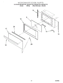 08 - Microwave Door parts for Whirlpool Oven GMC305PDB5 from AppliancePartsPros.com