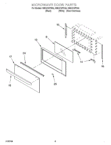 07 - Microwave Door parts for Whirlpool Oven GMC275PDQ5 from AppliancePartsPros.com