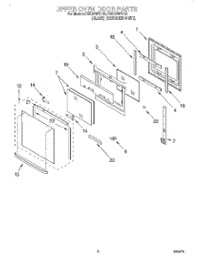 04 - Upper Oven Door parts for Whirlpool Oven RBD275PDB3 from AppliancePartsPros.com
