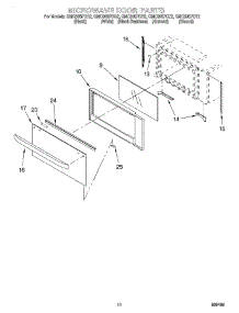 08 - Microwave Door parts for Whirlpool Oven GMC305PDT2 from AppliancePartsPros.com