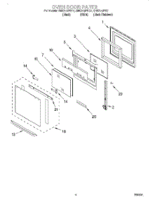 03 - Oven Door parts for Whirlpool Oven GMC275PDB1 from AppliancePartsPros.com