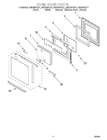 03 - Oven Door parts for Whirlpool Oven GMC305PDZ1 from AppliancePartsPros.com