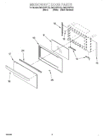 07 - Microwave Door parts for Whirlpool Oven GMC275PDQ2 from AppliancePartsPros.com