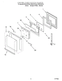 04 - Upper Oven Door parts for Whirlpool Oven RBD275PDB8 from AppliancePartsPros.com