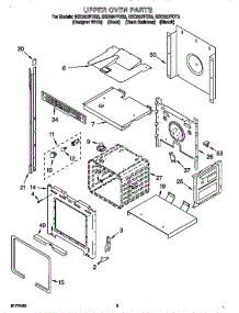 Upper Oven parts for Whirlpool Oven GBD307PDT3 from AppliancePartsPros.com
