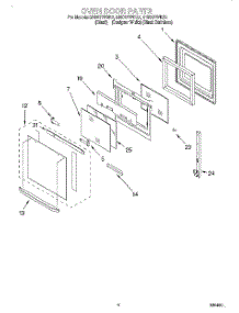 03 - Oven Door parts for Whirlpool Oven GBD277PDB2 from AppliancePartsPros.com