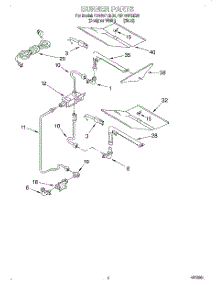 03 - Burner parts for Whirlpool Oven SB160PEEQ8 from AppliancePartsPros.com