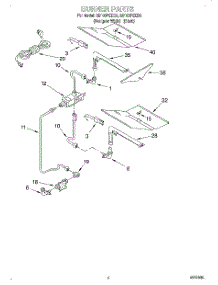 03 - Burner parts for Whirlpool Oven SB160PEEB6 from AppliancePartsPros.com
