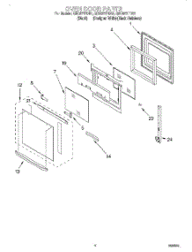 03 - Oven Door parts for Whirlpool Oven GBD277PDQ1 from AppliancePartsPros.com