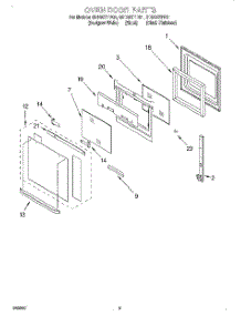 03 - Oven Door parts for Whirlpool Oven GBD307PDQ1 from AppliancePartsPros.com