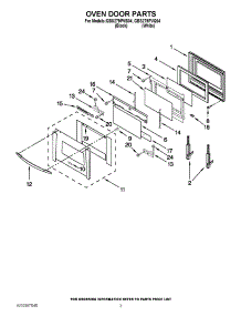 02 - Oven Door Parts parts for Whirlpool Oven GBS279PVQ04 from AppliancePartsPros.com