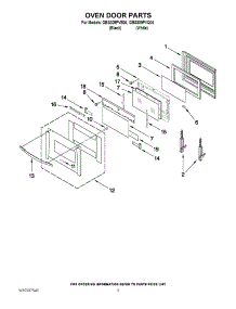 02 - Oven Door Parts parts for Whirlpool Oven GBS309PVB04 from AppliancePartsPros.com