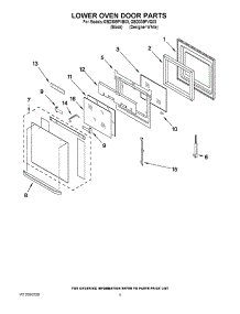 03 - Lower Oven Door Parts parts for Whirlpool Oven GBD309PVB03 from AppliancePartsPros.com