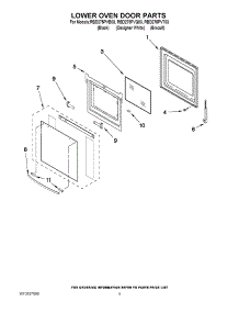 03 - Lower Oven Door Parts parts for Whirlpool Oven RBD275PVT03 from AppliancePartsPros.com