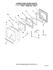 03 - Upper Oven Door Parts parts for Whirlpool Oven RBD305PVB03 from AppliancePartsPros.com
