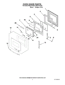 03 - Oven Door Parts parts for Whirlpool Oven RBS277PVQ04 from AppliancePartsPros.com