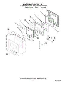 03 - Oven Door Parts parts for Whirlpool Oven RBS307PVB02 from AppliancePartsPros.com