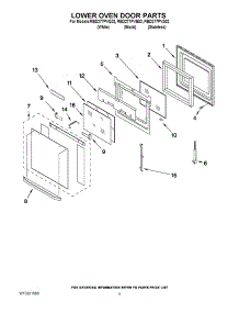 03 - Lower Oven Door Parts parts for Whirlpool Oven RBD277PVB02 from AppliancePartsPros.com