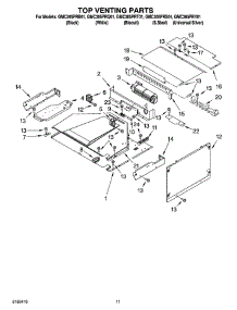 09 - Top Venting Parts, Optional Parts parts for Whirlpool Oven GMC305PRQ01 from AppliancePartsPros.com