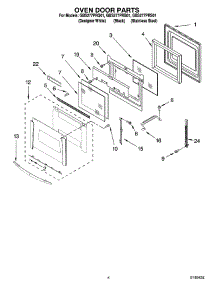 03 - Oven Door Parts parts for Whirlpool Oven GBS277PRQ01 from AppliancePartsPros.com