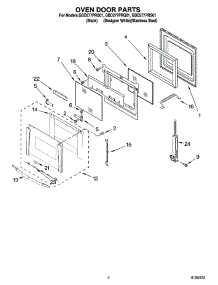 03 - Oven Door Parts parts for Whirlpool Oven GBD277PRS01 from AppliancePartsPros.com