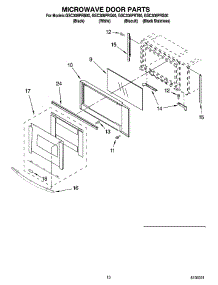 08 - Microwave Door Parts parts for Whirlpool Oven GSC308PRB00 from AppliancePartsPros.com