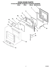 03 - Oven Door Parts parts for Whirlpool Oven GSC308PRT00 from AppliancePartsPros.com