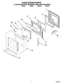03 - Oven Door Parts parts for Whirlpool Oven GMC305PRT00 from AppliancePartsPros.com