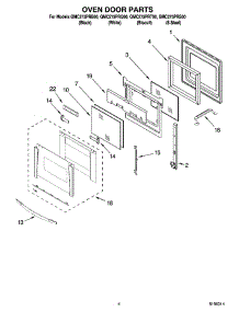 03 - Oven Door Parts parts for Whirlpool Oven GMC275PRT00 from AppliancePartsPros.com