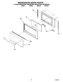 08 - Microwave Door Parts parts for Whirlpool Oven GMC305PRQ00 from AppliancePartsPros.com
