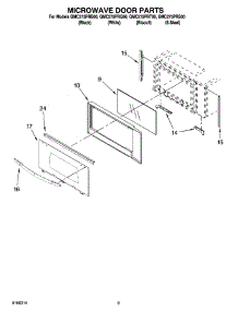 07 - Microwave Door Parts parts for Whirlpool Oven GMC275PRQ00 from AppliancePartsPros.com