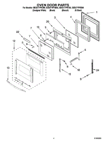 03 - Oven Door Parts parts for Whirlpool Oven GBS277PRB00 from AppliancePartsPros.com
