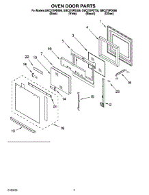 03 - Oven Door Parts parts for Whirlpool Oven GMC275PDT08 from AppliancePartsPros.com