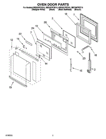 03 - Oven Door Parts parts for Whirlpool Oven GBD307PDT10 from AppliancePartsPros.com