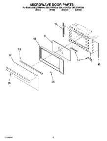 07 - Microwave Door Parts parts for Whirlpool Oven GMC275PDQ08 from AppliancePartsPros.com