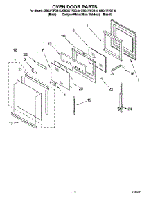 03 - Oven Door Parts parts for Whirlpool Oven GBD277PDQ10 from AppliancePartsPros.com