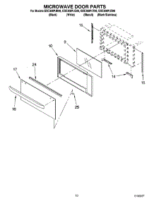 08 - Microwave Door Parts parts for Whirlpool Oven GSC308PJS06 from AppliancePartsPros.com