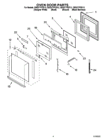 03 - Oven Door Parts parts for Whirlpool Oven GBS277PDB12 from AppliancePartsPros.com